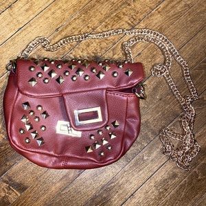 Chain Small red purse with stones